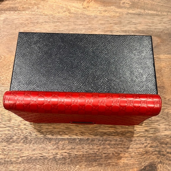 Gucci GG Microguccissima Red Leather Zip Around Long Wallet - Picture 5 of 15
